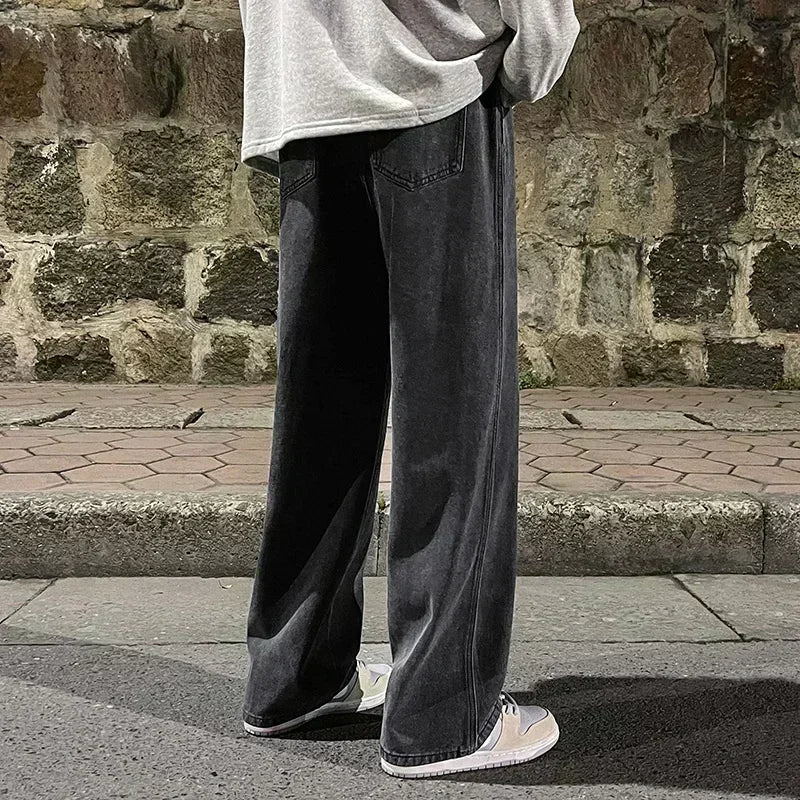 Men's Korean Streetwear Wide Leg Jeans