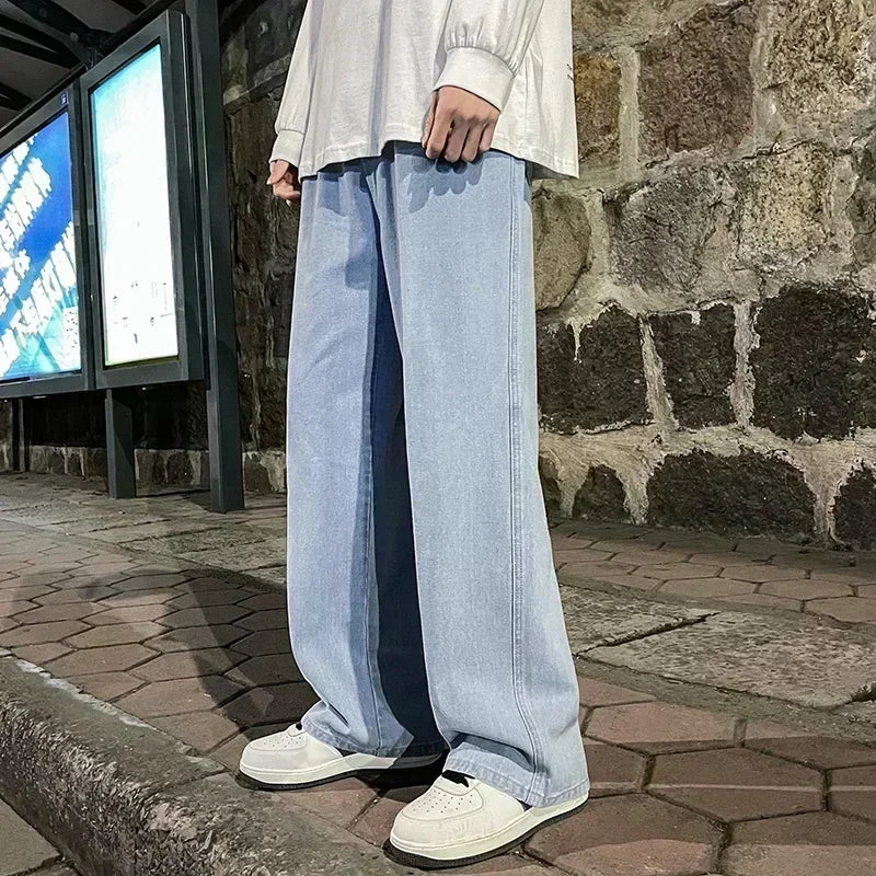 Men's Korean Streetwear Wide Leg Jeans