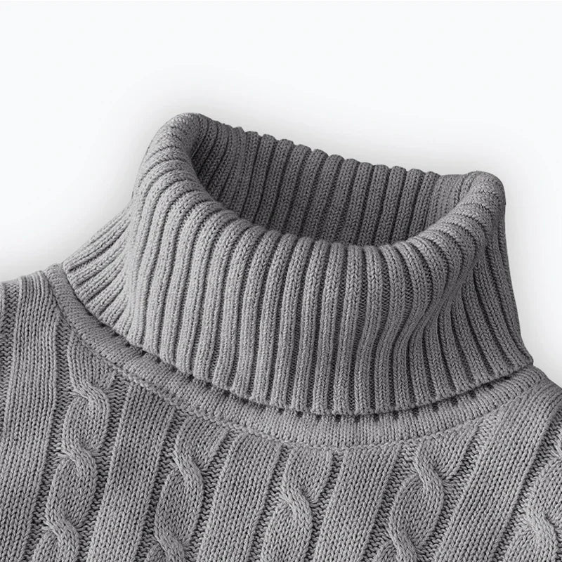 Men's Turtleneck Knit Pullover Sweater