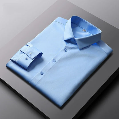 Men's Wrinkle-Resistant Long Sleeve Business Shirt