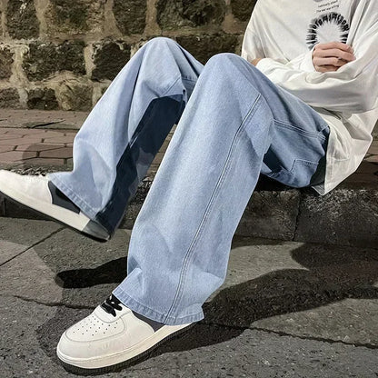 Men's Korean Streetwear Wide Leg Jeans