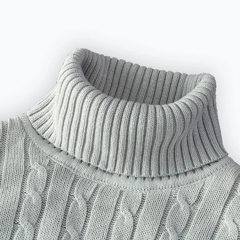 Men's Turtleneck Knit Pullover Sweater