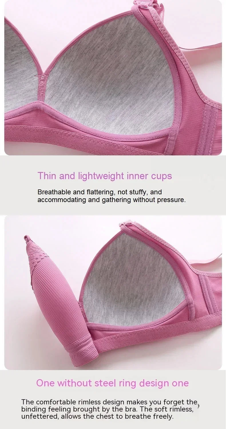 Gathered Lift Full-Cup Bra — Wire-Free Support