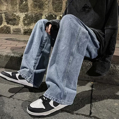 Men's Korean Streetwear Wide Leg Jeans