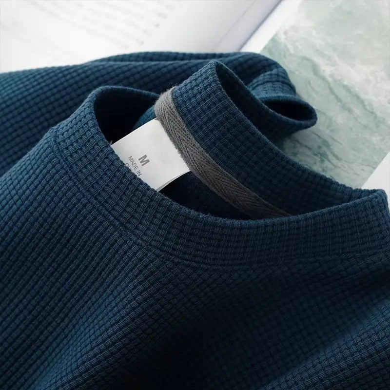Men's Waffle Knit Round Neck T-Shirt