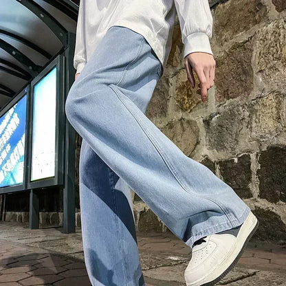 Men's Korean Streetwear Wide Leg Jeans