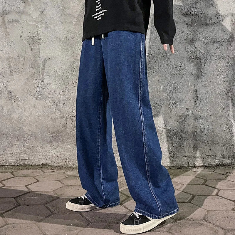 Men's Korean Streetwear Wide Leg Jeans