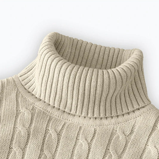 Men's Turtleneck Knit Pullover Sweater