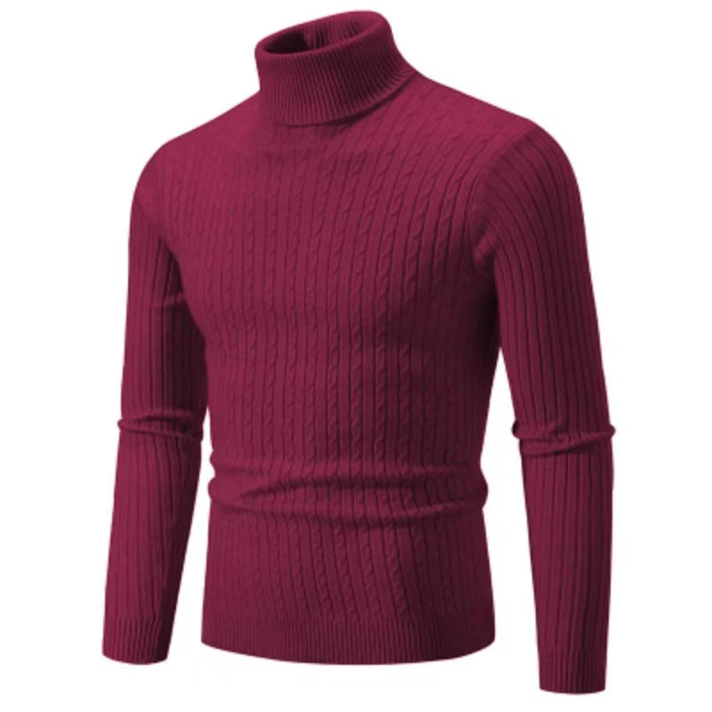 Men's Turtleneck Knit Pullover Sweater