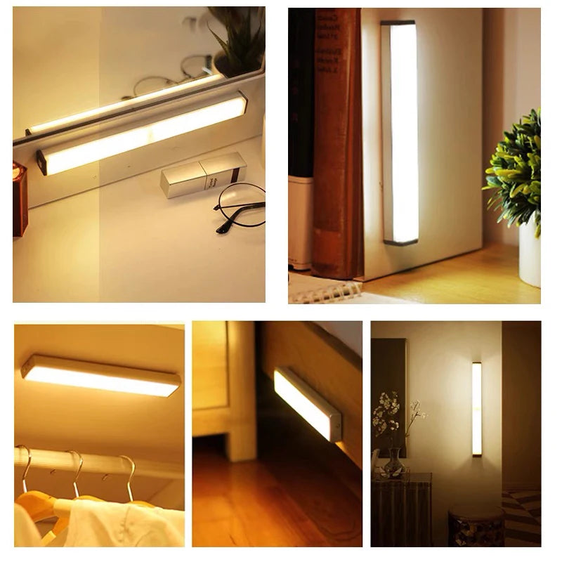 Motion Sensor LED Strip Light - Rechargeable Warm White Cabinet Light