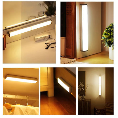 Motion Sensor LED Strip Light - Rechargeable Warm White Cabinet Light