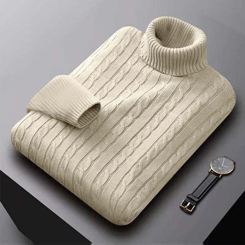 Men's Turtleneck Knit Pullover Sweater