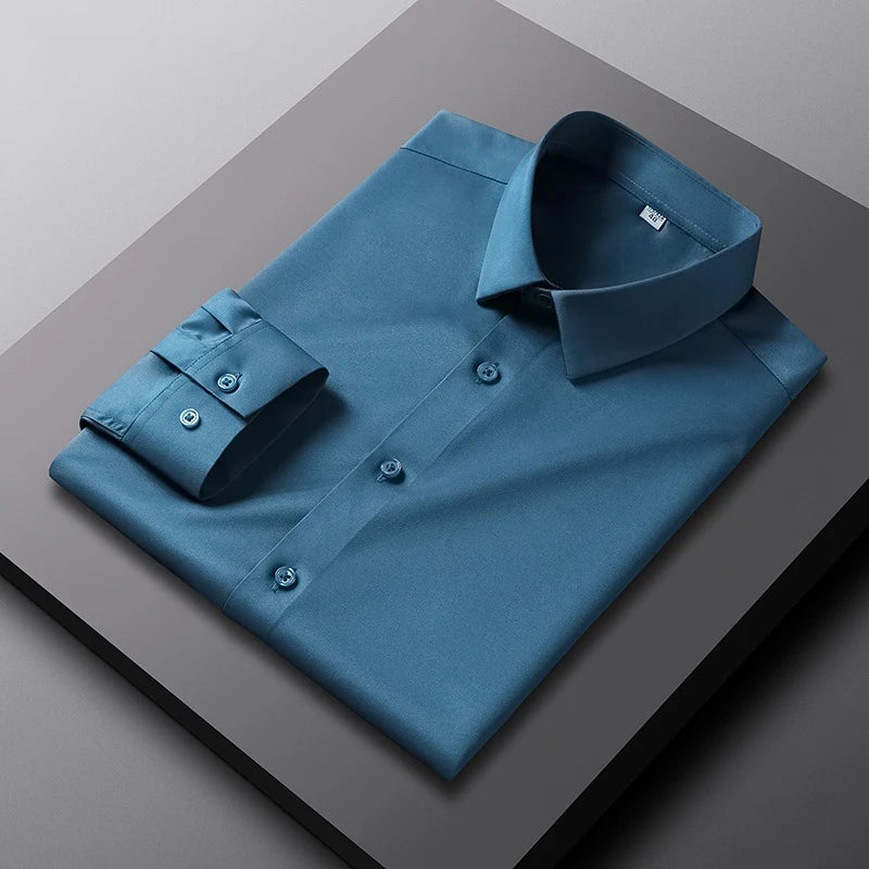 Men's Wrinkle-Resistant Long Sleeve Business Shirt