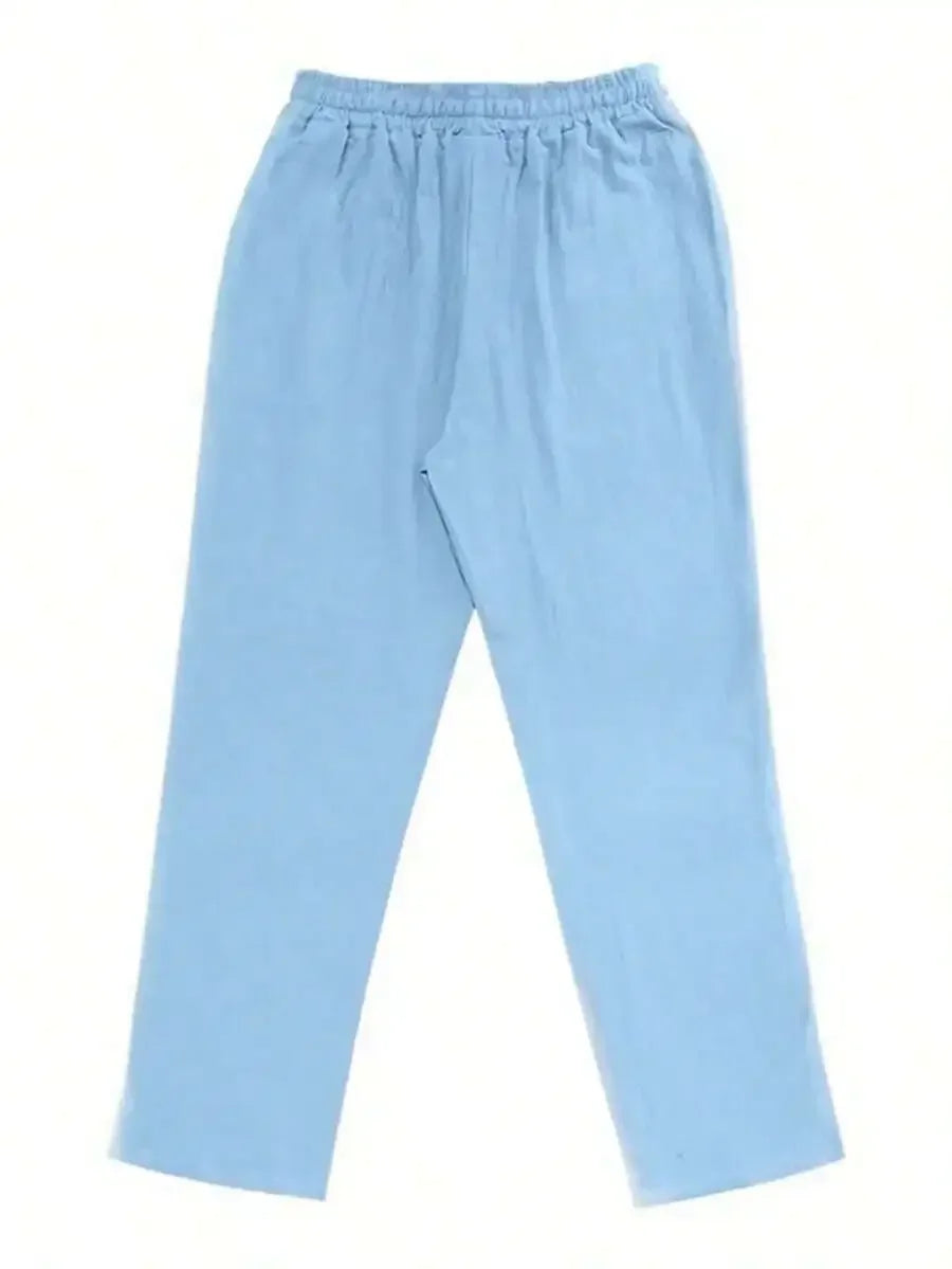 Men's Linen Wide Leg Pants — Breathable All-Season