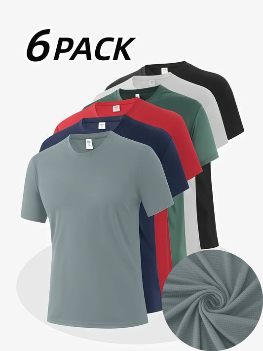Men's Moisture-Wicking Crew Neck T-Shirt 6-Pack