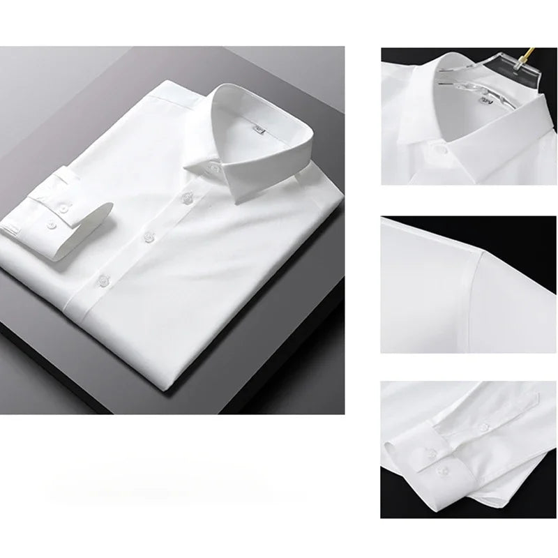 Men's Wrinkle-Resistant Long Sleeve Business Shirt
