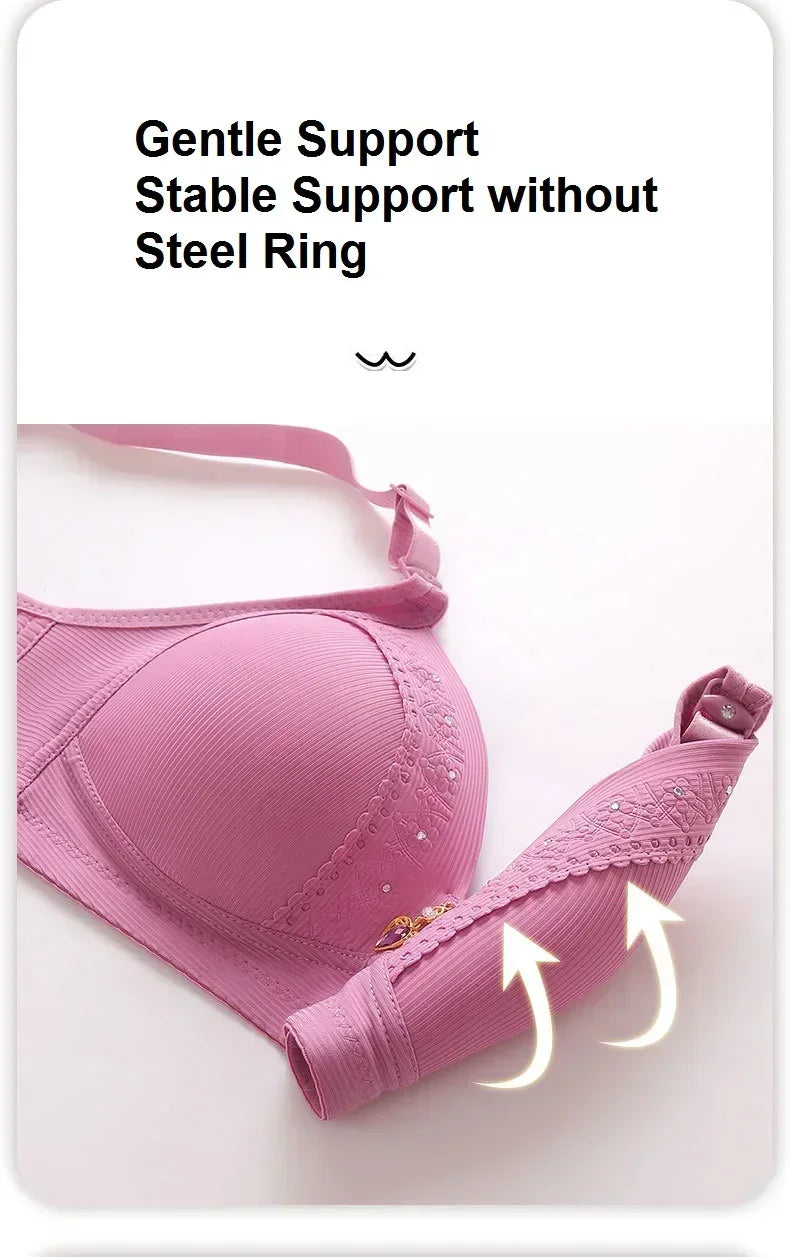 Gathered Lift Full-Cup Bra — Wire-Free Support