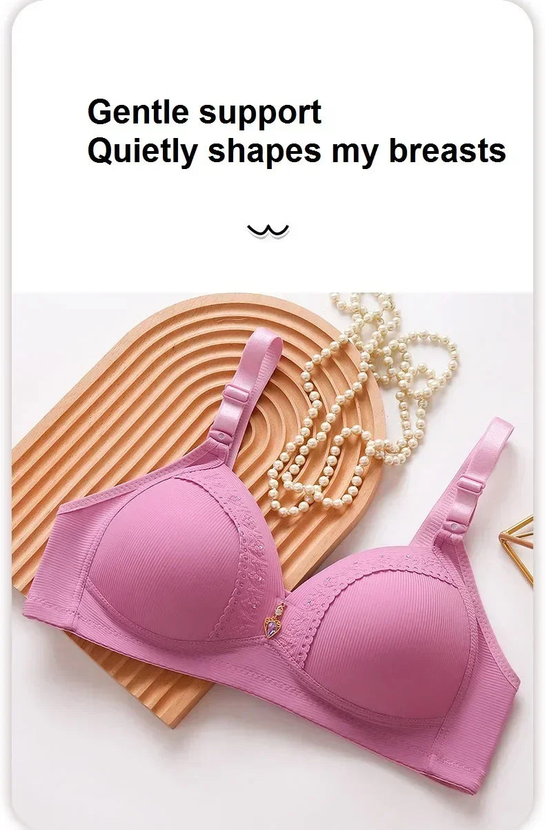 Gathered Lift Full-Cup Bra — Wire-Free Support