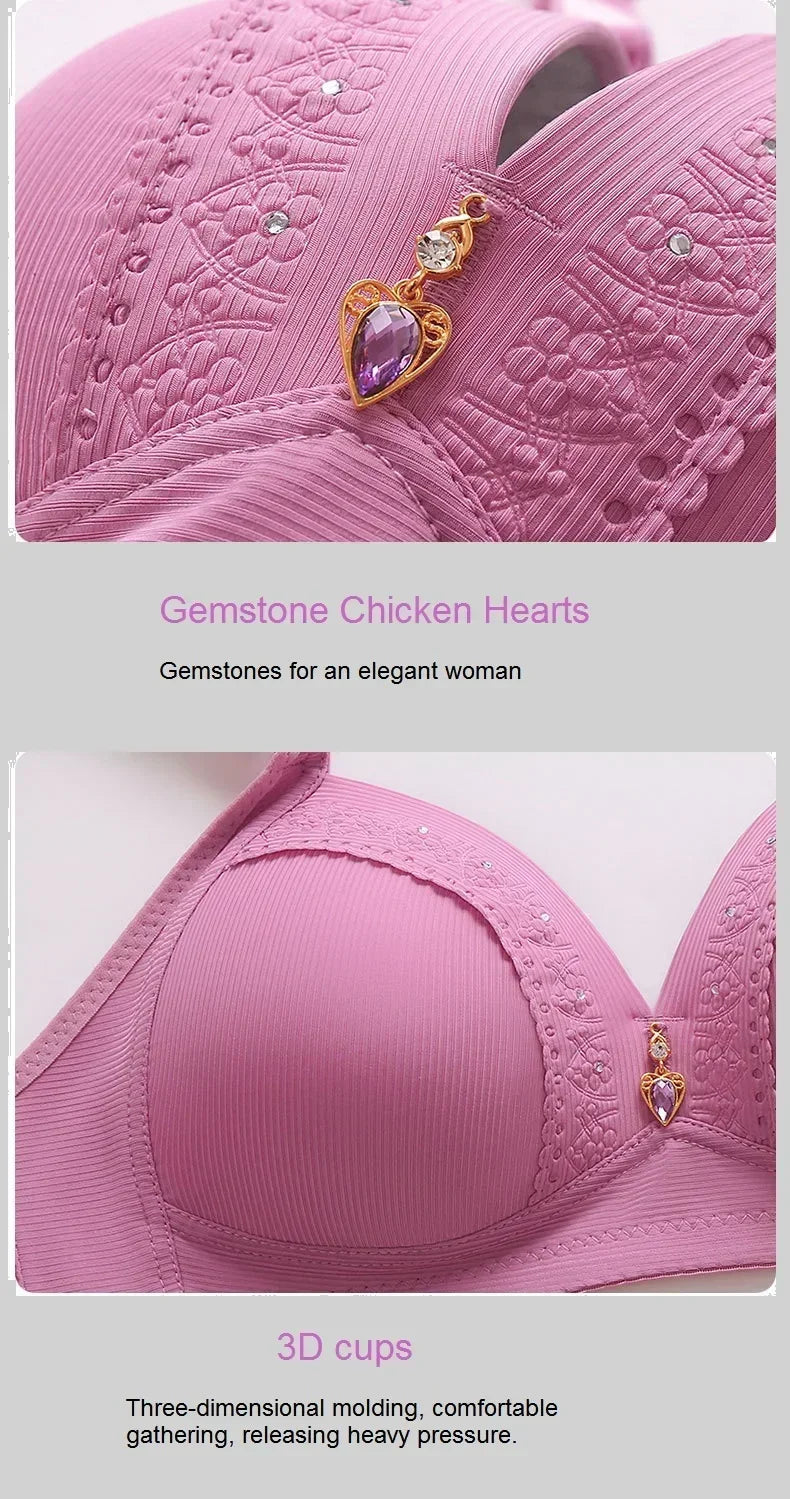 Gathered Lift Full-Cup Bra — Wire-Free Support