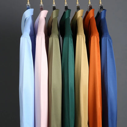 Men's Wrinkle-Resistant Long Sleeve Business Shirt