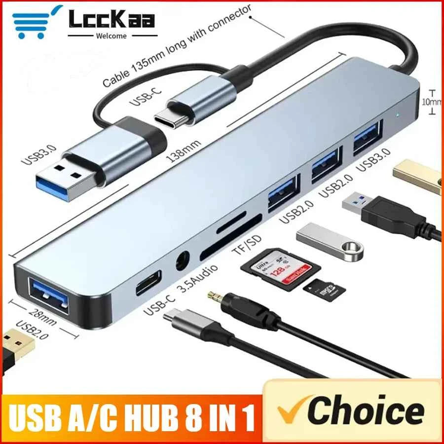 7-in-1 USB-C Hub Multiport Adapter - Type-C Splitter for Laptop and Tablet