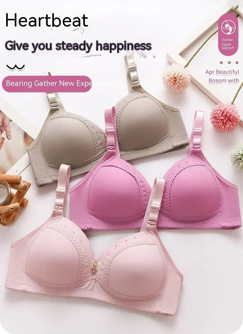 Gathered Lift Full-Cup Bra — Wire-Free Support