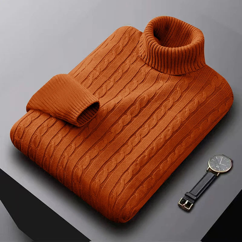 Men's Turtleneck Knit Pullover Sweater