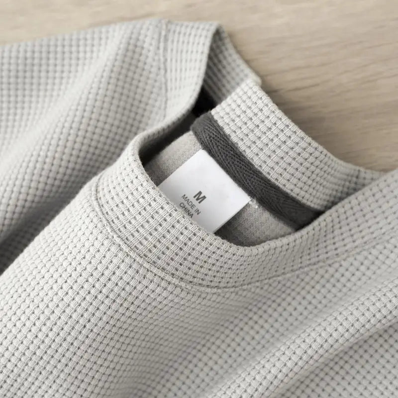 Men's Waffle Knit Round Neck T-Shirt