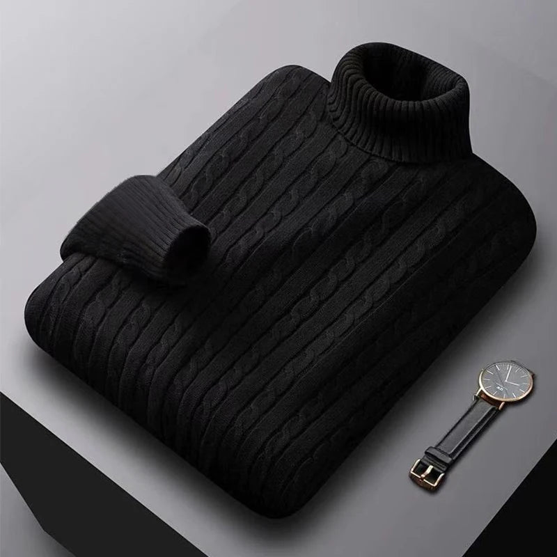 Men's Turtleneck Knit Pullover Sweater