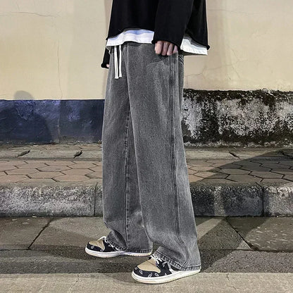 Men's Korean Streetwear Wide Leg Jeans