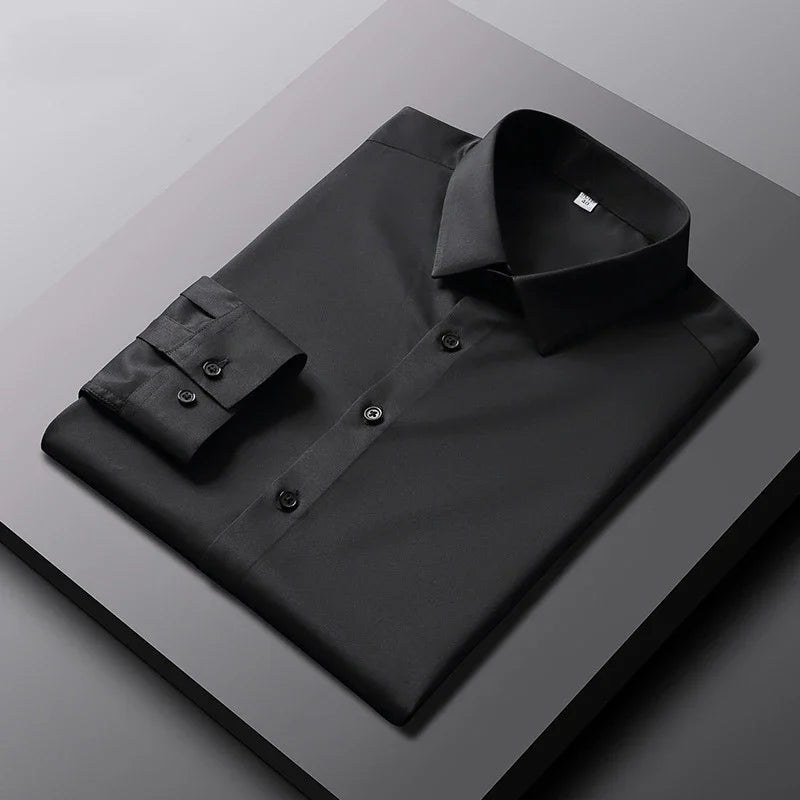 Men's Wrinkle-Resistant Long Sleeve Business Shirt