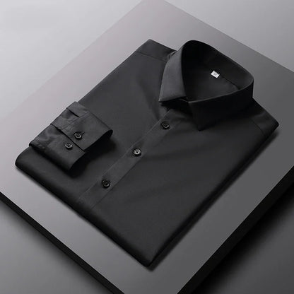 Men's Wrinkle-Resistant Long Sleeve Business Shirt