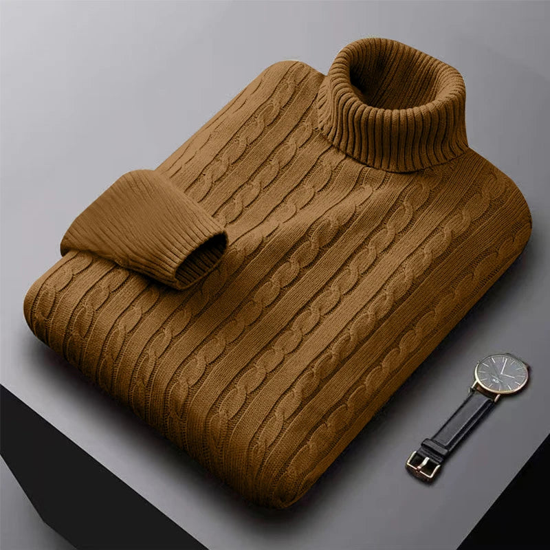 Men's Turtleneck Knit Pullover Sweater