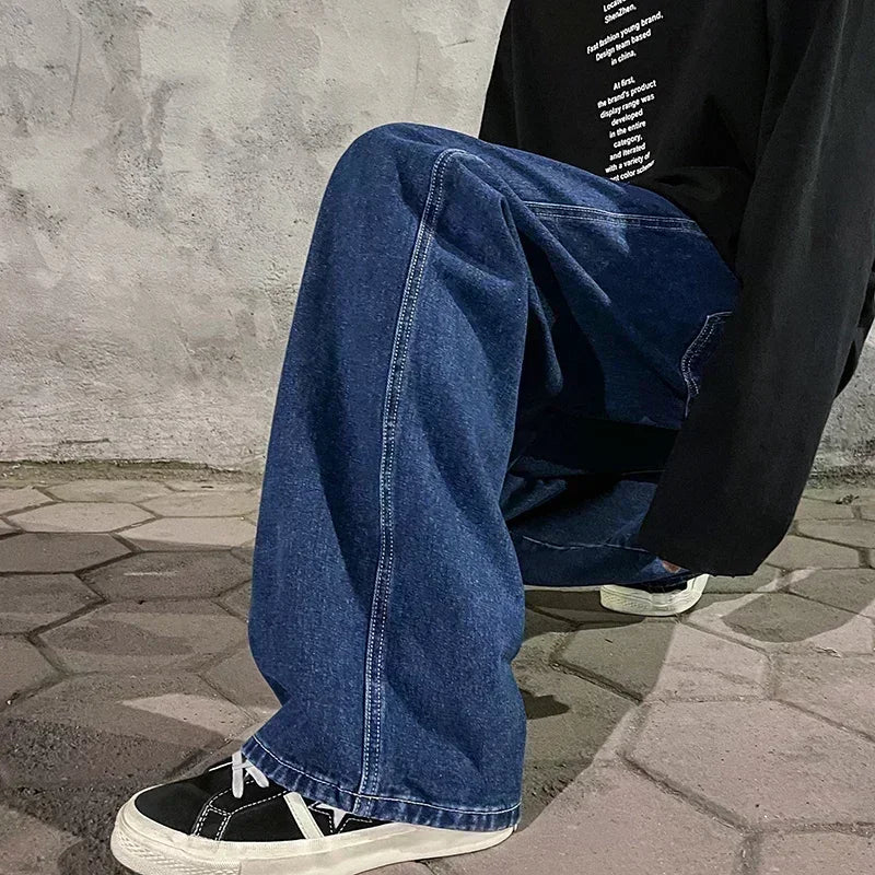 Men's Korean Streetwear Wide Leg Jeans