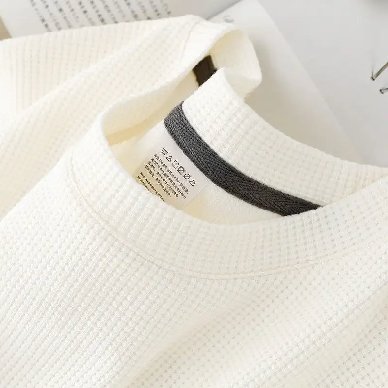 Men's Waffle Knit Round Neck T-Shirt
