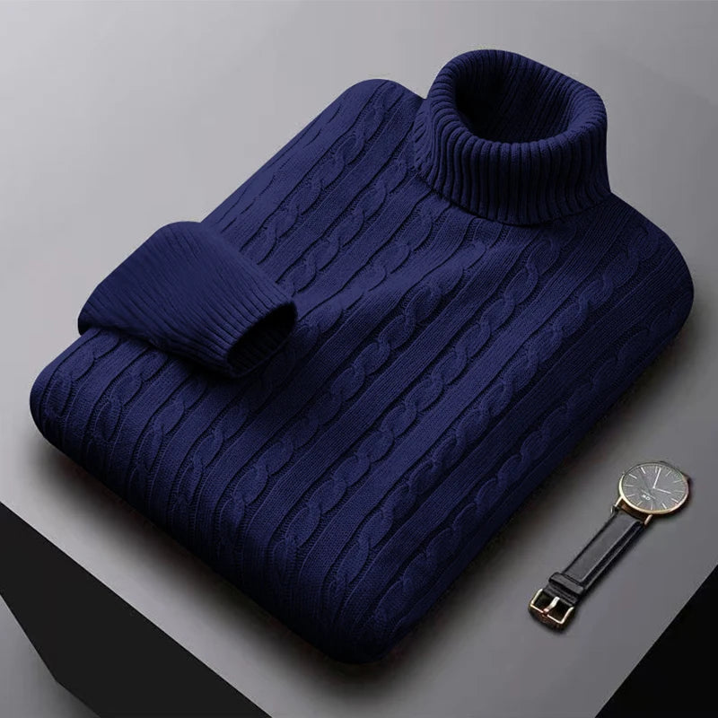 Men's Turtleneck Knit Pullover Sweater