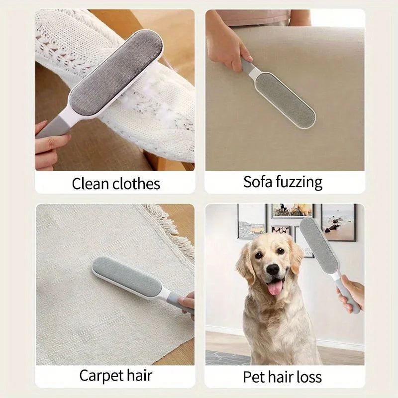 Double-Sided Pet Hair Lint Brush - Reusable Electrostatic Remover