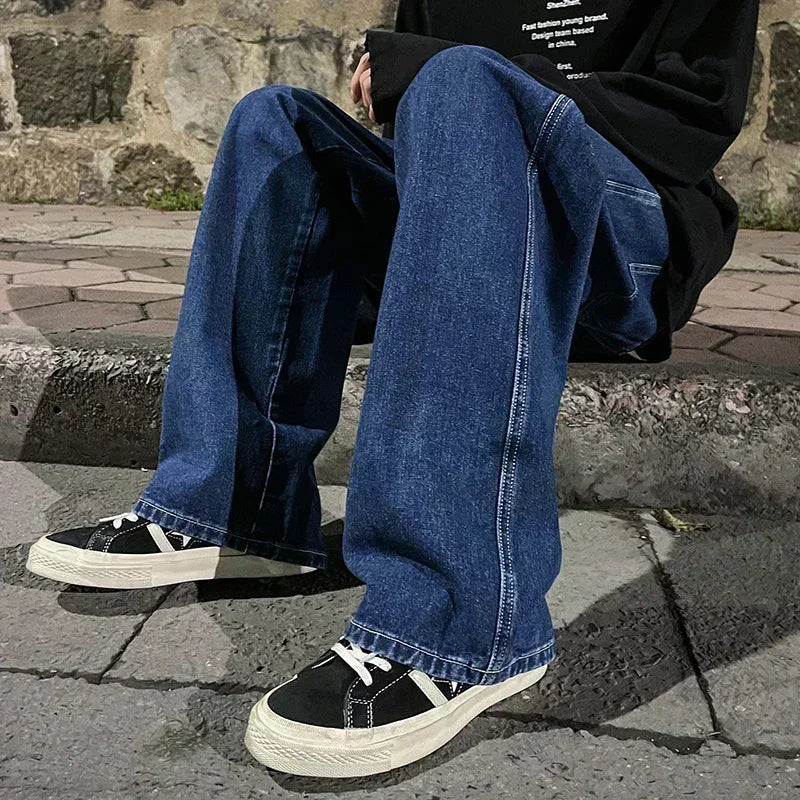 Men's Korean Streetwear Wide Leg Jeans