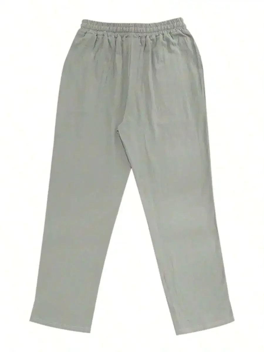 Men's Linen Wide Leg Pants — Breathable All-Season