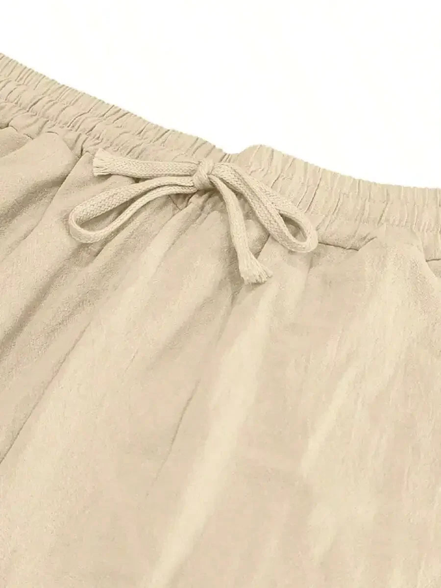 Men's Linen Wide Leg Pants — Breathable All-Season