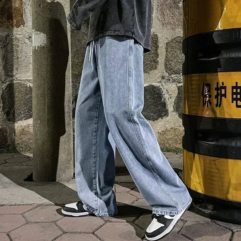 Men's Korean Streetwear Wide Leg Jeans