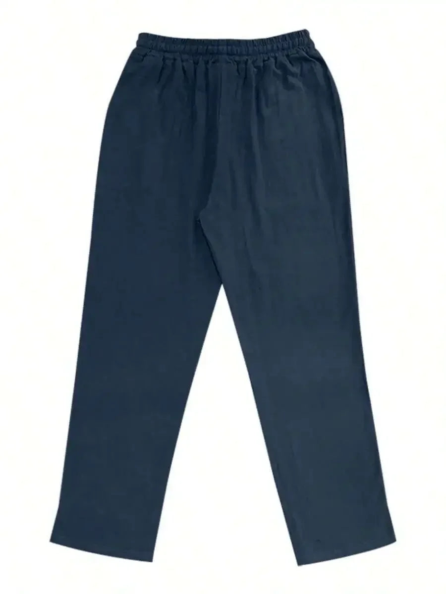 Men's Linen Wide Leg Pants — Breathable All-Season