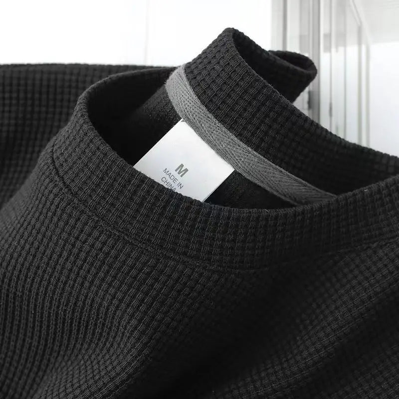 Men's Waffle Knit Round Neck T-Shirt