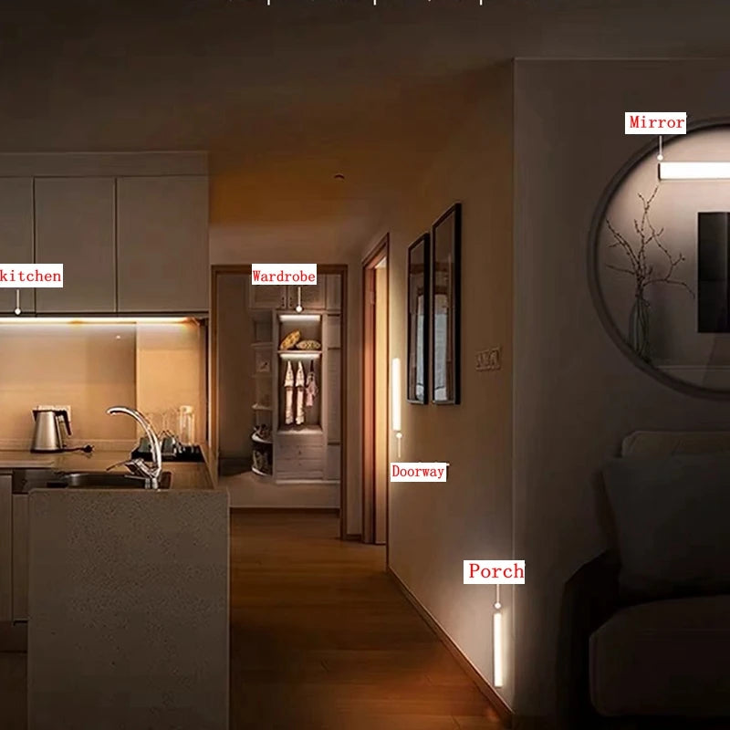 Motion Sensor LED Strip Light - Rechargeable Warm White Cabinet Light