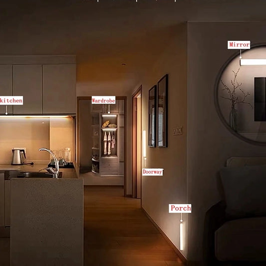 Motion Sensor LED Strip Light - Rechargeable Warm White Cabinet Light