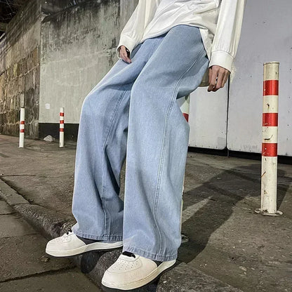 Men's Korean Streetwear Wide Leg Jeans