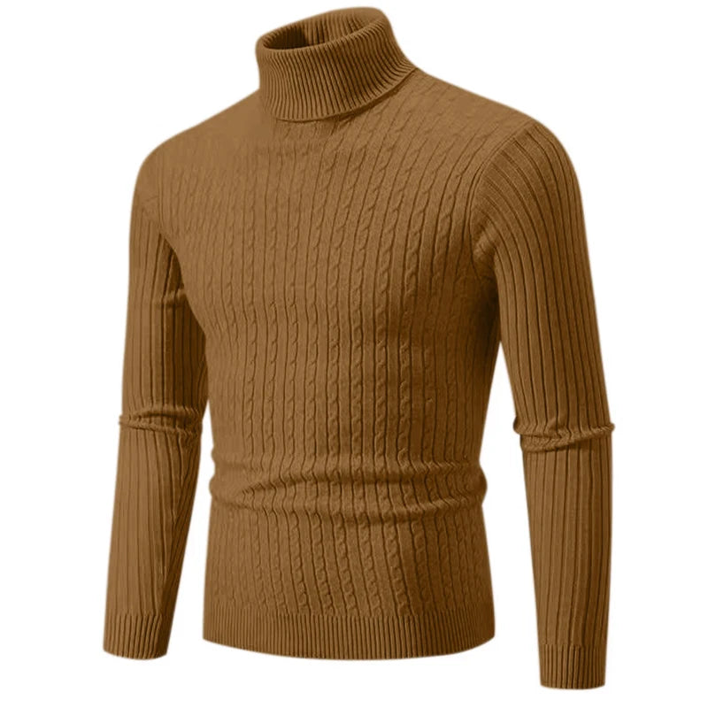 Men's Turtleneck Knit Pullover Sweater