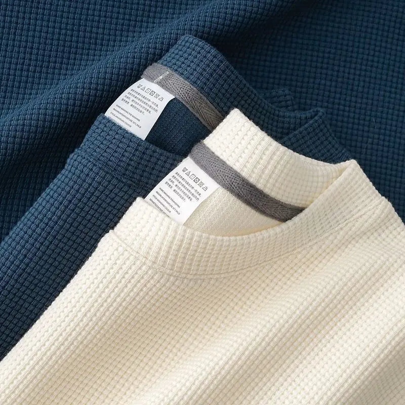 Men's Waffle Knit Round Neck T-Shirt