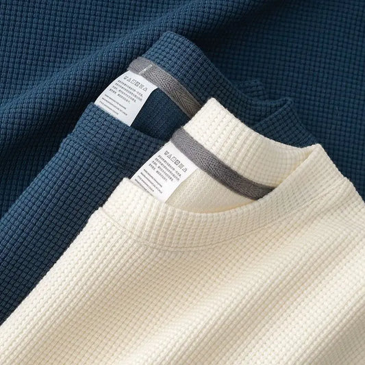 Men's Waffle Knit Round Neck T-Shirt