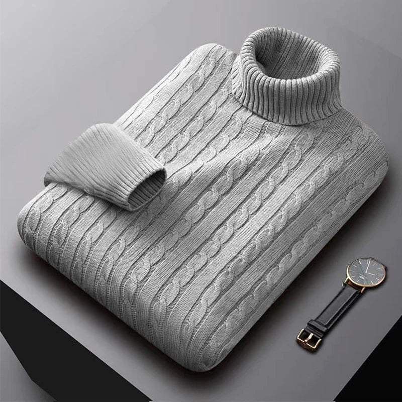 Men's Turtleneck Knit Pullover Sweater